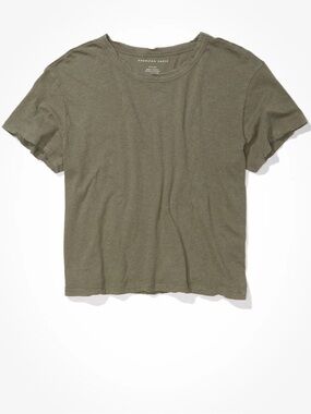 American Eagle olive green shrunken tee